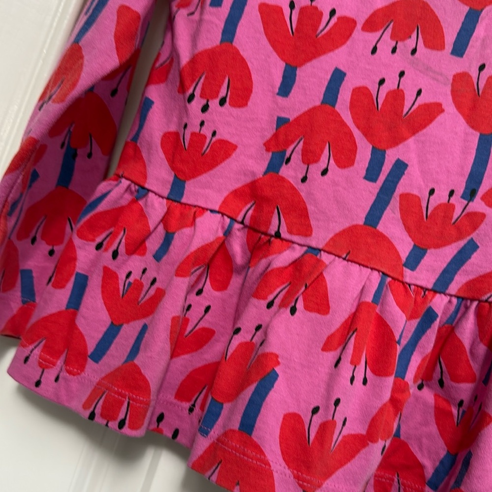 Hanna Andersson Girls Long Sleeve Peplum Graphic T-Shirt - Picture 4 of 5